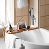 Realgulf Teak Bathtub Tray | Adjustable Width Tray with Wine