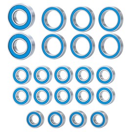 WEFEINO 22PCS Blue Ball Bearing Rubber Sealed Bearing Kit for 1/10 Axial SCX10 90027 RC Crawler Car