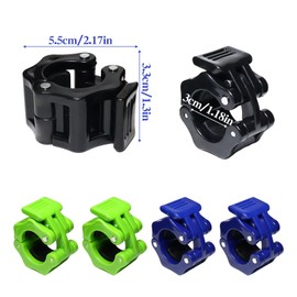 Cosstream Dumbbell Clasps, Dumbbell Bars Clasp, Pack of 6, Quick Release Barbell Clamps, Quick Lock for Workout, Weightlifting, Training, Fitness Accessories, Black, Blue, Green