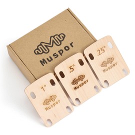 Alnicov Guitar Neck Shims Shim Made of Solid Maple Wooden, Shaped 0.25 0.5, 1 Degree
