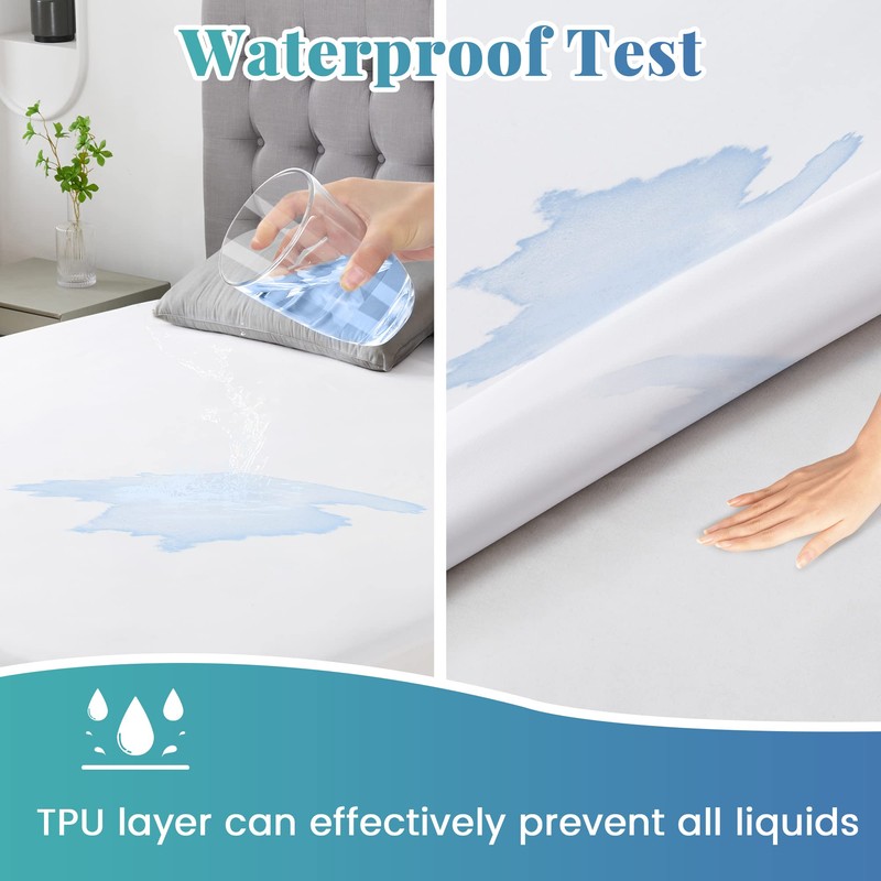 LINENOVA 100% Waterproof Mattress Protector- 1 Piece - King Single
