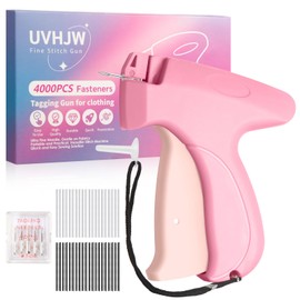 Stitch Gun for Clothes, Mini Stitchy Sewing Gun, Handheld Tagging Gun for Quick Clothing Fixer, Includes 6 Needles, 2000 Black Fasteners, 2000 White Fasteners