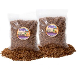 4lb Chubby Mix Mealworm & Black Soldier Fly Larvae Combo. Non-GMO Dried Insects for Chickens – High Protein Chicken Feed Meal Worms for Wild Birds & Chicken Treats for Laying Hens