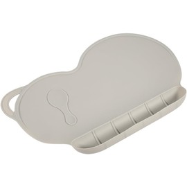 Zerodis Estera para Platos de Silicona para Niños Pequeños Ventosas Flexibles Antideslizante Impermeable para Niños Mantel Individual Plegable Juego de Mesa para Niños (Gris)