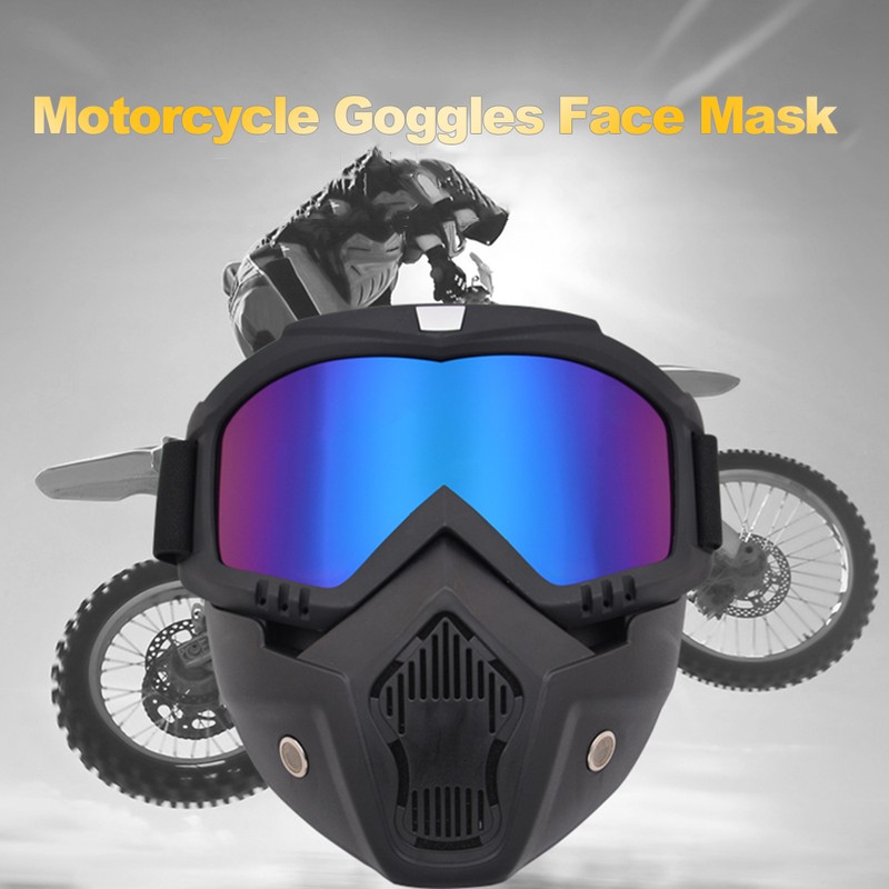 Modular Mask Detachable Goggles Motorcycle Racing Helmet Protective Face Mask