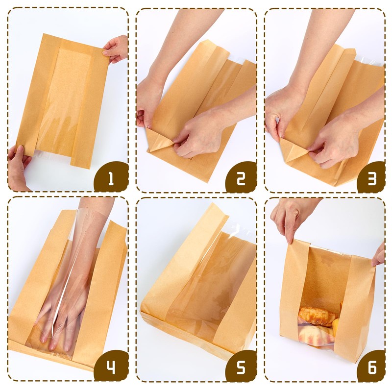 Moretoes Sourdough Paper Bread Bags, 100 Packs Bread Bags for