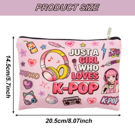 1Pcs Kpop Makeup Bag Music Gift for Girls Who Loves K-Pop, K-pop Movie Merch Stuff for Music Fan, K-pop Team Gift, Kpop Gifts for Girls, K Pop Gifts for Girl