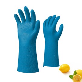 [Vgo...] 1 pair of chemical resistant gloves with fresh and rich aroma, innovative lining chemical gloves, 3 times thicker and 5 times more durable and reusable chemical resistant heavy duty