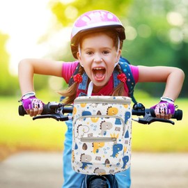 Children's Handlebar Bag, Thickened Children's Bicycle Bag, Handlebar Basket with Two Plastic Buckles, Bicycle Accessories for Girls, Bicycle Accessories, Suitable for Tricycle, Scooter