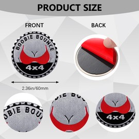 Tecledsn Booble Bounce Badge Rated Car Emblem, Car Exterior Emblems Badge, 4 x 4 Metal Automotive Badge, 3D Round Metal Car Badges Emblems Car Badge Decals Stickers for Vehicle Truck (Boobie Bounce)