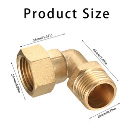 2 Pcs Brass Pipe Fittings, Brass Compression 90 Degree Brass Elbow Pipe Fittings, Elbow 1/2 Inch 90 Degree Elbow Connectors Couplers for Plumbing Fittings