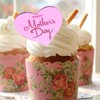 6x Mother's Day Acrylic Cupcake Toppers - Heart Shaped Gold