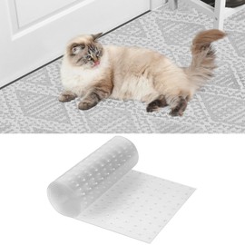 Carpet Protector for Pets 12.2in*3.6FT Cat Scratch Carpet Protector Mat for Doorway Clear Plastic Runners with Spikes to Protect Under Door Carpet Rug Anti Cat Scratch Carpet Stopper Easy to Cut