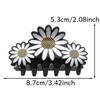 White Daisy Hair Claws Non Slip Medium Thick Hair Claws