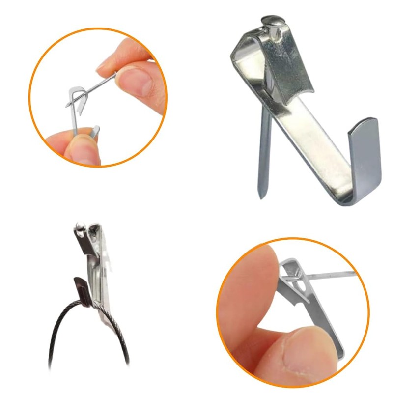 GYWHOOFT 100pcs 20lb Wall Hooks Gypsum Board Wall Pins Safety