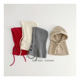 Kids' Balaclava Style Hat for Autumn/Winter Outdoor - LF2419 One Size / 50-54cm Ages 4-12) Black - Button Strap 3ea