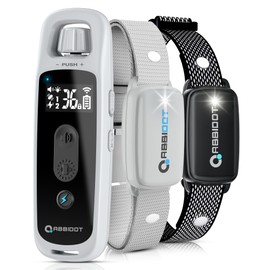ABBIDOT Shock Collar 2 Dogs (15~130lbs) - 3300ft Dog Shock Collar with Remote, IPX7 Waterproof Electric Dog Training Collar with Remote for Small Medium Large Dogs (Light Grey)
