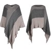 Womens Poncho Sweater V Neck Striped Pullover Soft Scarf Wrap