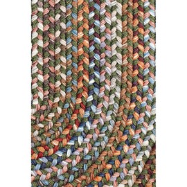 Super Area Rugs Tribeca Premium Wool Braided Rug, Blue Green Mix, 4' X 4'