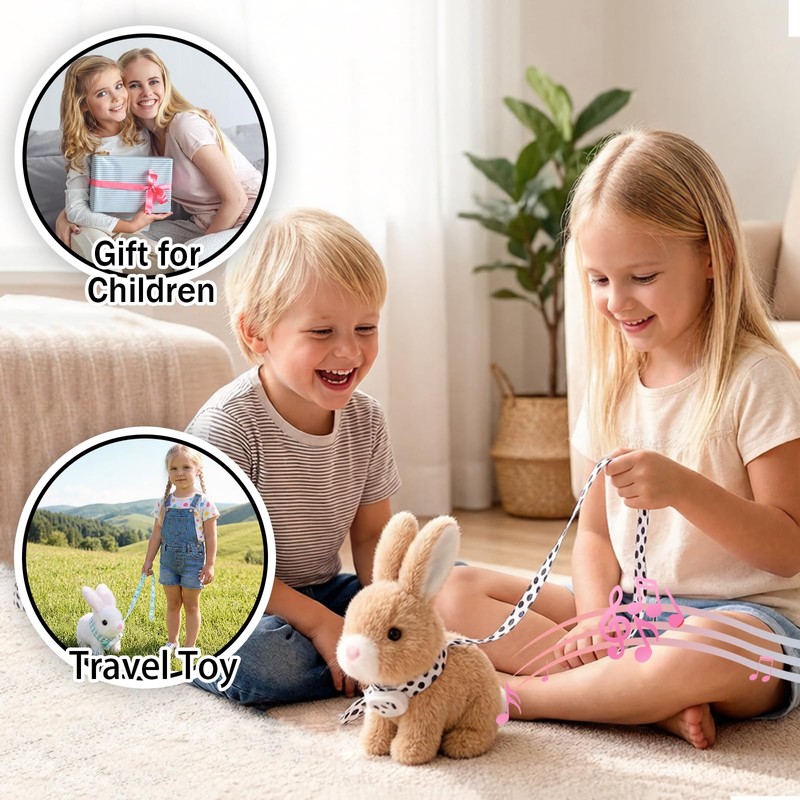 Sprstar Hopping Rabbit Interactive,My Realistic Bunny Toy,with Sounds and Movements