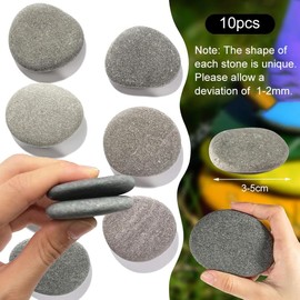YANGWEN Pack of 10 Stones for Painting, 3-5 cm Smooth Large Pebbles, Drawing Painted Rocks, Natural Stone Pebbles Beach and River Pebbles for DIY Painting, Aquarium and Garden Decoration