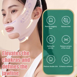2 Pieces Chin Mask Double Chin Mask Jawline Mask Double Chin V Shape Face Mask Double Chin Firmer V Line Lifting Mask Chin Mask Double Chin Mask V Line Lifting Mask with Gua Sha Pen