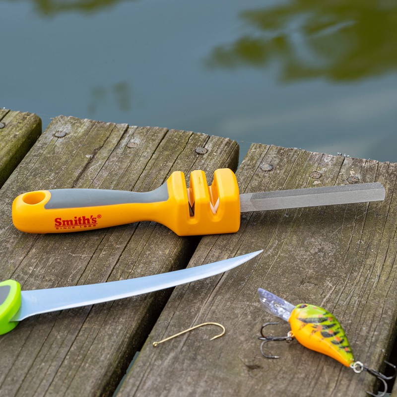 Smith's RegalRiver 50626 Hook and Knife Sharpener, Yellow