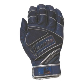Franklin 20492 NV M Men's Baseball Batting Gloves, Power Strap Chrome, Navy
