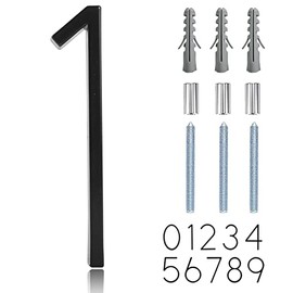 5" Floating Stainless Steel Address House Number, Modern Metal Anti-Rust House Numbers with Nail Kits for Door Garden Mailbox Decor Visibility Signage (1)