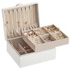 SONGMICS Caja Joyero, 2 Capas, con Asa, 23.9 x 20