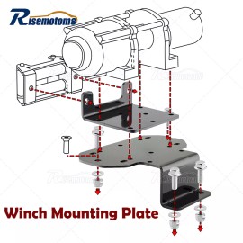risemotom8 Front Winch Mount Plate For YAMAHA RHINO 450/660/700 Fit 4.875'' Roller Fairlead