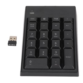 Number Pad 2.4GHz Wireless 22 Keys Delay Free Portable Black USB Numeric Keypad for Laptop