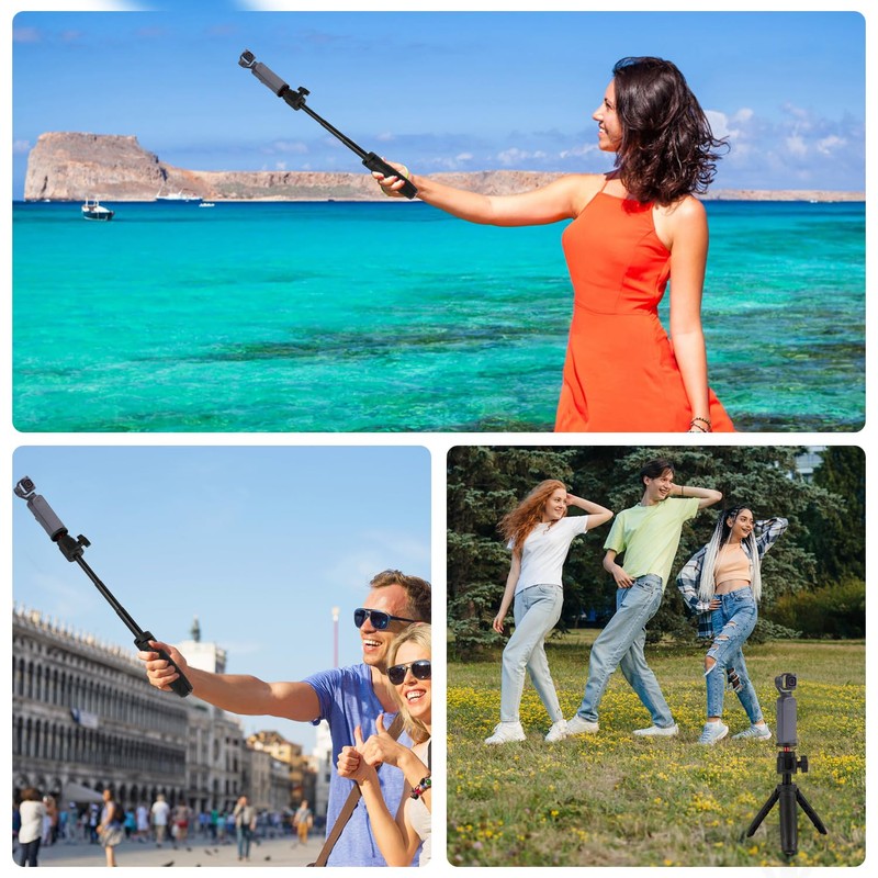 Selfie Stick Tripod and Mini Tripod Set, Black Table Tripod