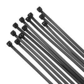 sourcing map 100PCS Cable Zip Ties 12 Inch, Self-Locking Nylon Wire Ties Heavy Duty with 50 LBS Tensile Strength for Indoor and Outdoor, Black