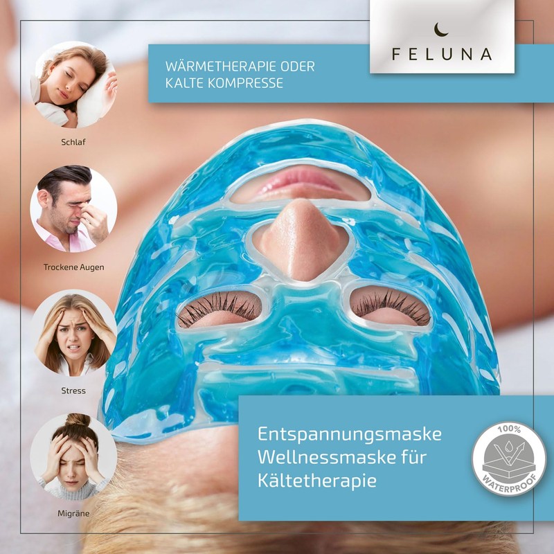 Feluna Cooling Gel Eye Mask, Relaxation Mask for Cold Therapy,