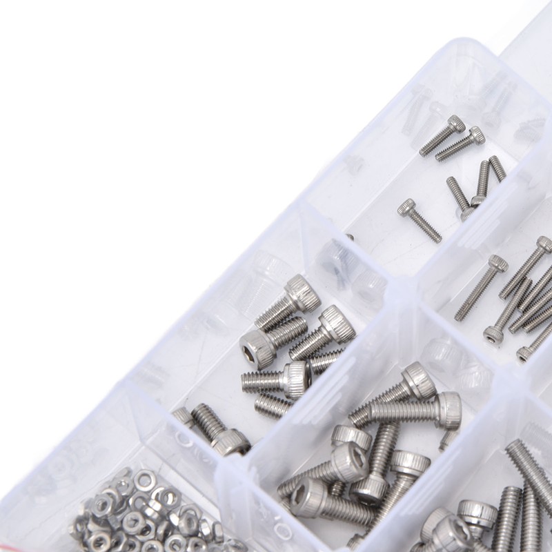 580Pcs Screws Nuts Washers Kit 304 Stainless Steel Cylindrical Head