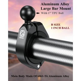 BRCOVAN 2PCS Aluminum Alloy Large Bar Clamp Mount with 1'' TPU Ball, Fit on ATV UTV 1.5''/1.75''/1.85''/2''/2.1'' Roll Cage, Compatible with RAM Mounts B Size 1'' Ball Double Socket Arm