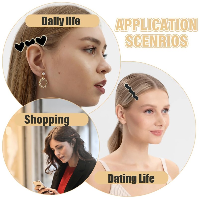 UEIOAVL Haarspangen, 6 Stück französische Haarspangen Liebesherz gewellte Haarspangen aus