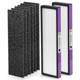 Uaswpart FLT4850PT HEPA Filter B Replacement Compatible with Guardian Technologies Filter B for Models AC4850PT, AC4825, AC4300BPTCA, CDAP4500BCA, AC4820, AC4900 and More, 2x H13 HEPA + 6x Pre-Filters