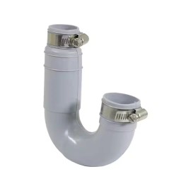 PLUMBFLEX 1 1/2 in. x 1 1/4 in. Flexible PVC Rubber Tubular Drain Trap with Stainless Stee