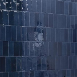 TRCD-TBCDE San Pietro 3x9 Mix Dark Blue Tones Ceramic Wall Tile Backsplash for Kitchen, Bathroom Shower, Accent Decor, Fireplace Surround (1 Piece)