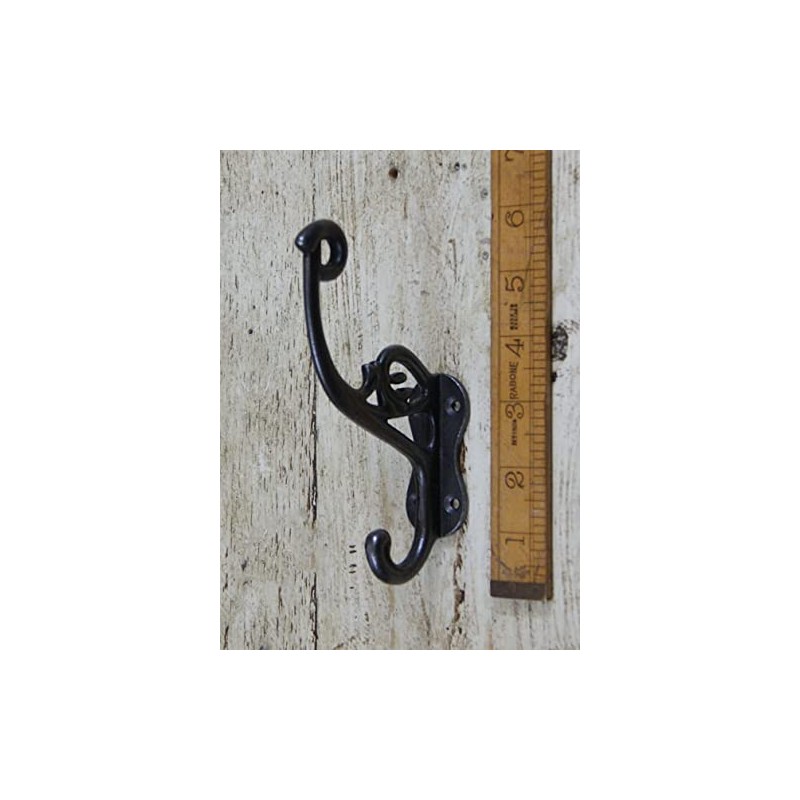 Hat & Coat Hook Swan Neck 4 Hole Iron 5.5"