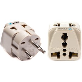 OREI USA to Israel, Gaza, Palestine & More (Type H) Travel Adapter Plug - 2 in 1 - CE Certified - RoHS Compliant - 2 Pack - White Color (DB-14-2PK)