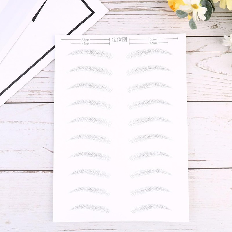 Operitacx 2 Hojas Pegatina para Cejas 6d Negra, Fibra Artificial,