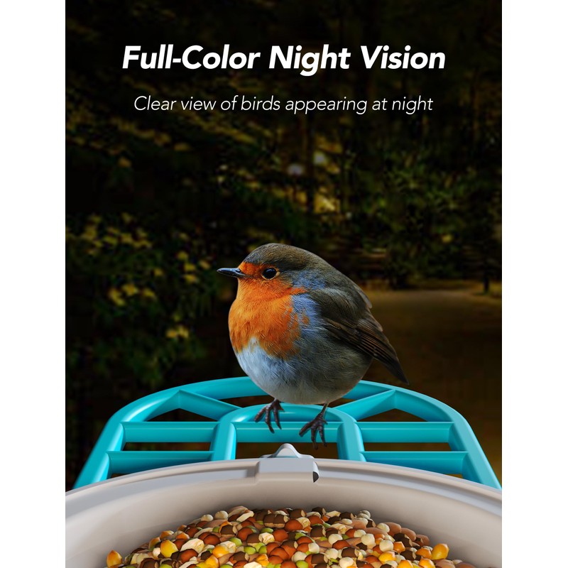GNCC Smart Bird Feeder with Camera Wireless Outdoor, 1080P Wild