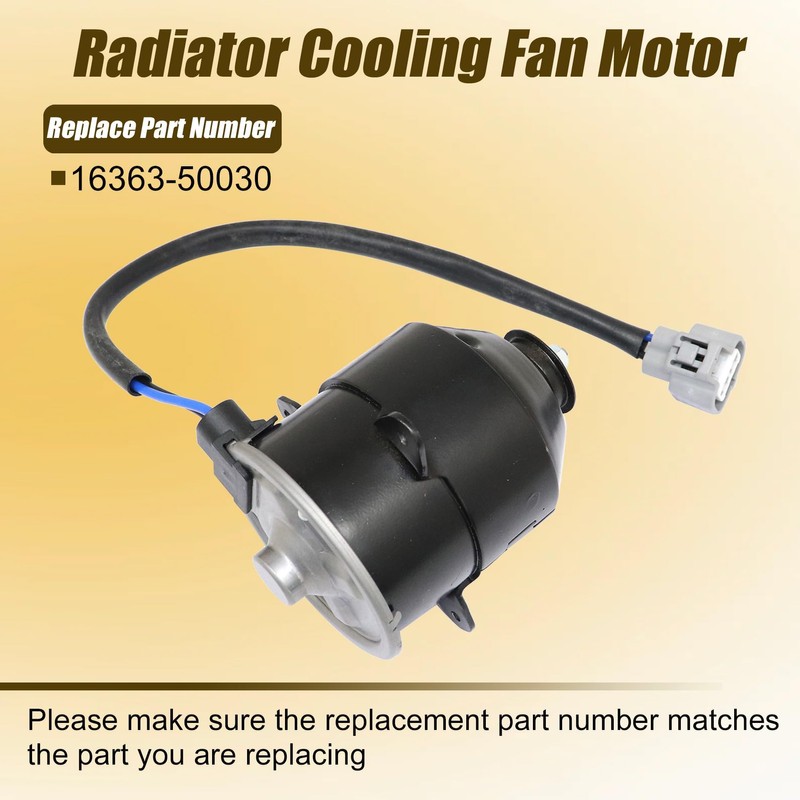 GXARTS Radiator Cooling Fan Motor Driver Side Replace 16363-50030 Compatible