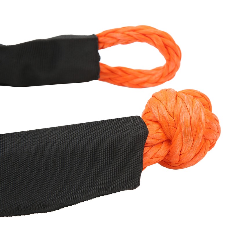 9mm Soft Shackle Recovery Rope 2PCS Orange Portable Lightweight 14
