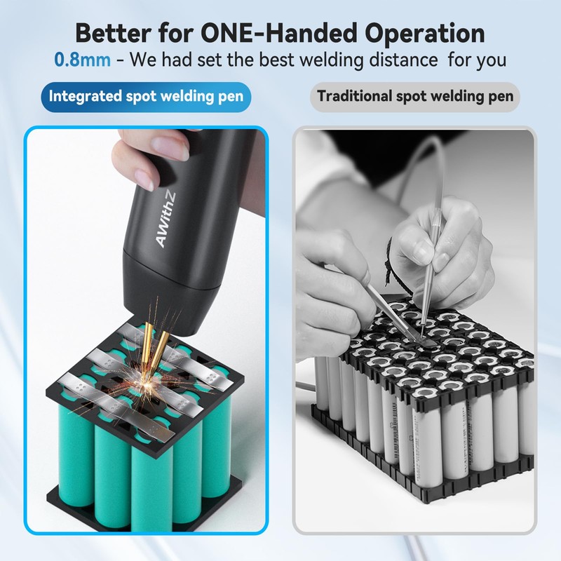Battery Spot Welder, AWithZ Handheld Spot Welder 11 Gear Adjustable,