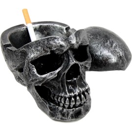 Ebros Karibik Jolly Roger Roter Bandana Pirat Totenkopf Aschenbecher Statue 12,4 cm hoch Nautische goldene Zähne Pirat Marauder mit Augenklappe