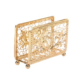 Golden Elegance: Decorative Paper Towel Holder Stand with Floral Design - Perfect Napkin Holder for Table， Applicable to kitchen, dining table, farmhouse, hotel, coffee shop